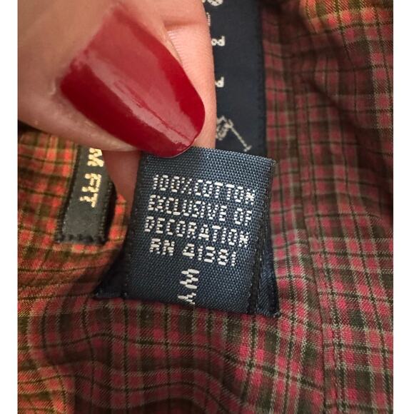 Ralph Lauren Custom Fit Men's Large Plaid Button Down Shirt Button Collar Cotton - Picture 6 of 7